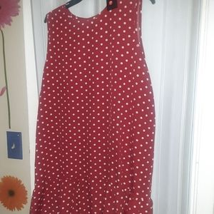 New, red & white Polk a dot Tunic/ dress